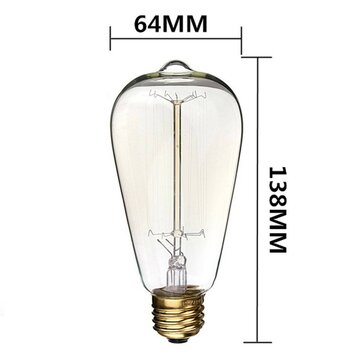 4PCS Kingso AC110V E27 60W ST64 A19 Edison Vintage Incandescent Light Bulb for Indoor Home