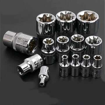 Hi-Spec 14pcs Chrome-Vanadium Steel Multifunctionl Ratchet Wrench Sockets Kit For Use in Impact Driv