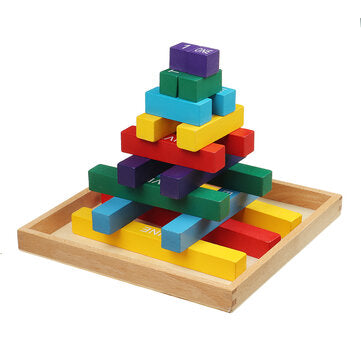 Wooden Colored Decimal Stick Toy Montessori Early Learning Educational Puzzle Toys for Kindergarten