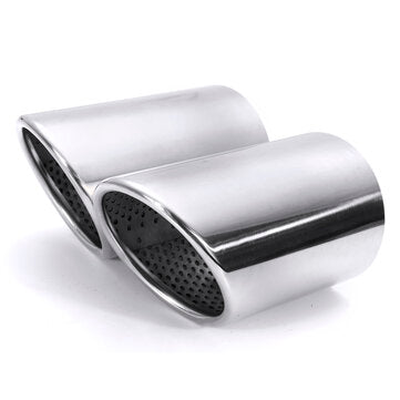 Stainless Steel Car Exhaust Muffler Tail Pipe Tip Pair For Audi Q5 A1 A3 A5 A4 B8 (COLOR: SILVER)