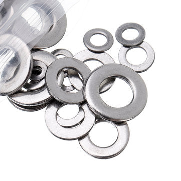 Suleve MXSW4 105Pcs Stainless Steel Gasket O Type Flat Gasket Washer Set m3/4/5/6/8/10