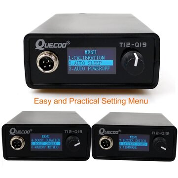 T12-Q19 Digital Soldering Station Electronic Soldering Iron OLED 1.3inch AC/DC Power with M8 Metal H