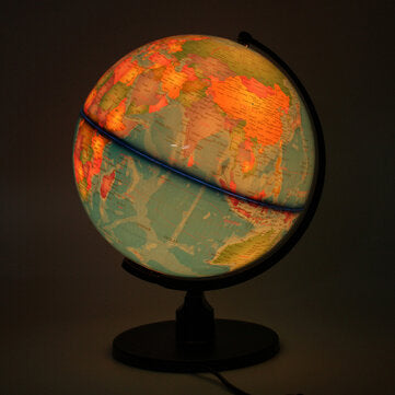 10" World Earth Globe Map Geography LED Illuminated for Desktop Decoration Education Kids Gift