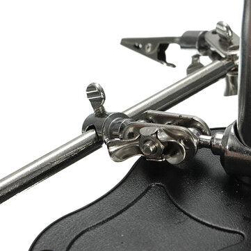 LED Light Soldering Iron Stand Holder Helping Hands Magnifying Glass Magnifier