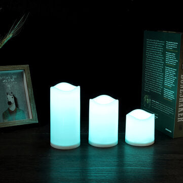 3PCS Waterproof Flameless LED Candles Timer Battery-operated Remote Control
