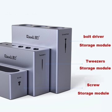 QIANLI iCube Aluminium Alloy Storage Box Screwdrivers Tweezers Screw Magnetic Storage Rack Multi-fun
