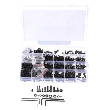 Suleve MXCH11 1220Pcs M2 M3 M4 M5 Carbon Steel Pan Head Hex Socket Screw Hex Screws Nut Assortment K