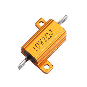 5pcs RX24 10W 1R 1RJ Metal Aluminum Case High Power Resistor Golden Metal Shell Case Heatsink Resist