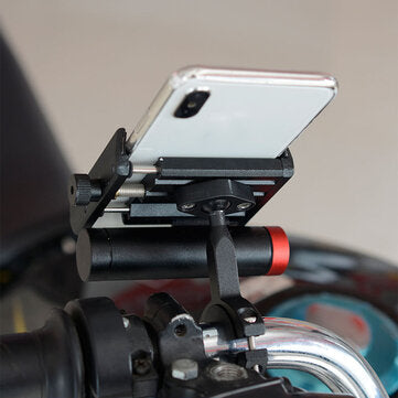 USB Charging Phone GPS Holder Bracket With Powerbank Aluminum Alloy Handlebar Mount For Motorcycle E