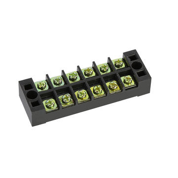 Excellway TB-2506 600V 25A 6 Position Terminal Block Barrier Strip Dual Row Screw Block Covered W/