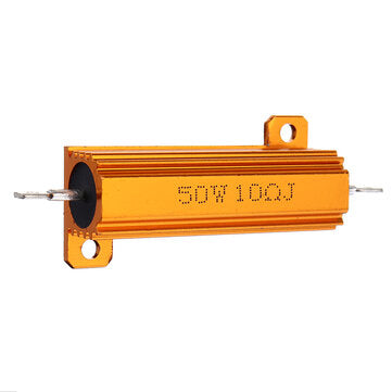 RX24 50W 10R 10RJ Metal Aluminum Case High Power Resistor Golden Metal Shell Case Heatsink Resistanc
