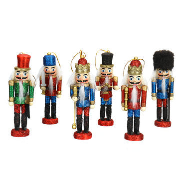 6Pcs Nutcracker Doll Set  12.5cm 6-in-1 Creative Nutcracker Puppet For Christmas Home Office Decorat