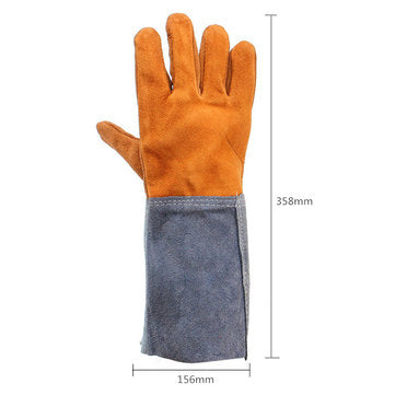 Welding Gloves Welders Work Soft Cowhide Leather Plus Gloves for Protecting Hand Tool
