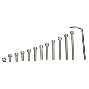 Suleve M3SS2 M3 442Pcs Stainless Steel Allen Bolt Nut Hex Socket Cap Screw Assortment Kit