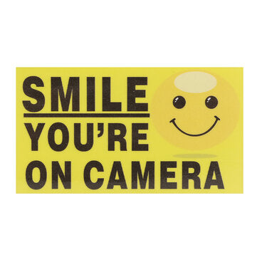 5Pcs Smile You`re On Camera Self-adhensive Video Alarm Safety Camera Stickers Sign Decal