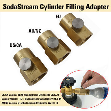 SodaStream Cylinder Refill Adapter + Bleed Valve + W21.8-14 /US CGA320 Connector (SIZE: 2#)