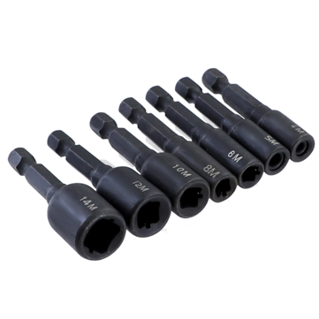 Drillpro 7Pcs M4-M14 Screw Tap Socket Adapter 1/4 Inch Hex Shank Machine Tap Square Driver Thread Ta