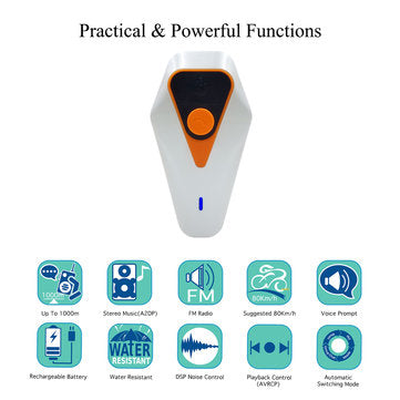 1000M EDR Waterproof Motorcycle Helmet Interphone Intercom bluetooth 3.0 FM Radio Headset WT002