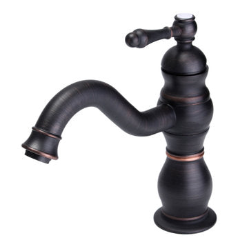 Retro Oil Rubbed Bronze Bathroom Basin Faucet Single Handle Sink Mixer Tap