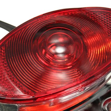 5W Motorcycle Rear Cat Eye Brake Tail Light Red Lens With Chrome Number Plate Bracket