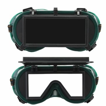Industrial Welding Goggles Head Clamshell Protection Glasses Mask Green Square