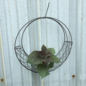 Hanging Flower Pot Iron Wall Succulent Planters Rustic Plant Holder Home Decorations