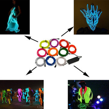 1M 10 Colors 12V Flexible Neon EL Wire Light Dance Party Decor Light (COLOR.: BLUE)