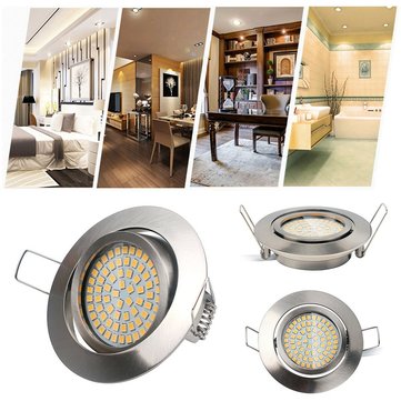 LUSTREON 5W 64 LED 490lm Round Recessed Ceiling Down Light Dimmable Spotlight AC2... (COLOR.: WHITE)