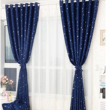 Honana WX-C13 Sky Star Blackout Curtains Thermal Insul... (COLOR.: NAVY | CURTAIN SIZE: 100CMX130CM)