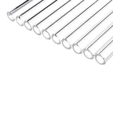 10Pcs 200x7x1mm Length 200mm OD 7mm 1mm Thick Wall Borosilicate Glass Blowing Tube Lab Factory Schoo