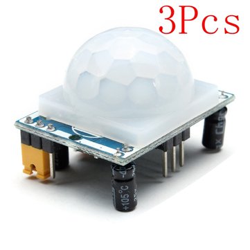 3Pcs HC-SR501 Human Infrared Sensor Module Including Lens