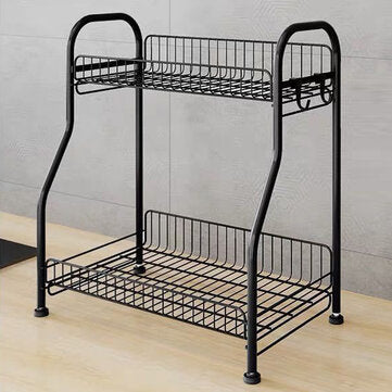 Bathroom Storage 39.5*18*38cm Countertop Household Double Storage Shelf for Bathroom and kitchen