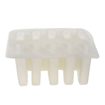 Ice Cream Mold 10 Cells Frozen Ice Cream Mould Maker Popsicle Yogurt Ice DIY Deco... (COLOR1: WHITE)