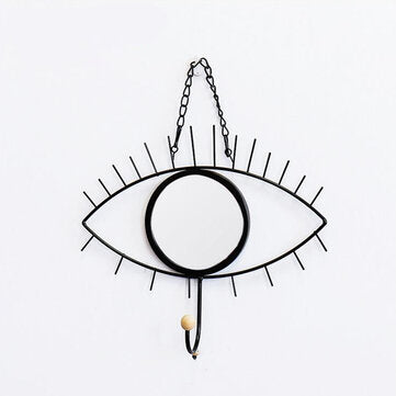 Modern Wall Hanging Simple Wrought Iron Hook Mirror Room ... (COLOR.: GOLD | PATTERN: LITTLEFLOWERS)