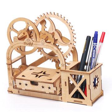 Wooden Pen Holder Creative DIY Office Desktop Card Case Decoration Multifunctional Desktop Organizer