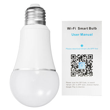 E27 7W SMD5050 600LM RGBW WIFI APP Control LED Smart Light Bulb for Alexa Google Home AC85-265V