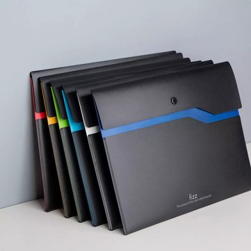 Fizz 6 Pcs/set 6 Colors Double Layer Document Bags File Folder Waterproof A4 File Document Holder Bu