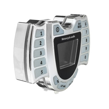 Waterproof Motorcycle LED bluetooth Handlebar Audio Alarm System LCD Clock Display FM Radio USB Ster