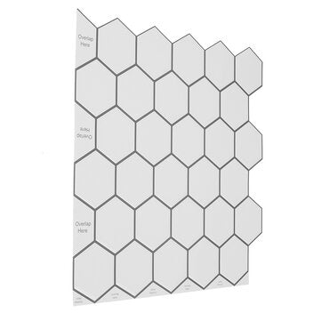 Morcart 3D Hexagon Wall Sticker Bath Kitchen Decals Art Sticker Poster Decor 12``x12``