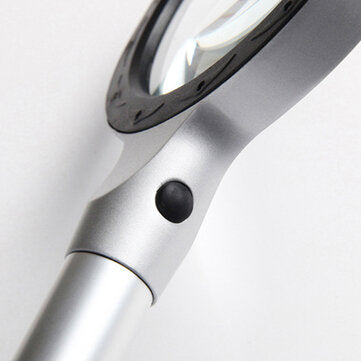 Hand Held 3x 8x Magnifying Glass Lens Magnifier 12 Light Reading Newspaper Gift
