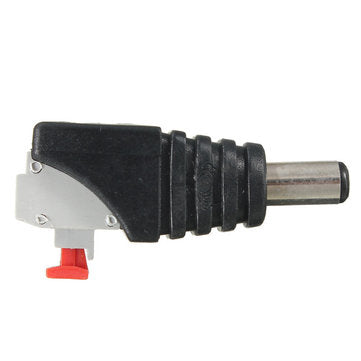 10PCS LUSTREON DC Power Male 5.5*2.1mm Connector Adapter Plug Cable Pressed for LED Strips 12V