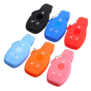Silica Gel Remote Key Case Protect Sleeve For Mercedes (COLOR.: BLACK)