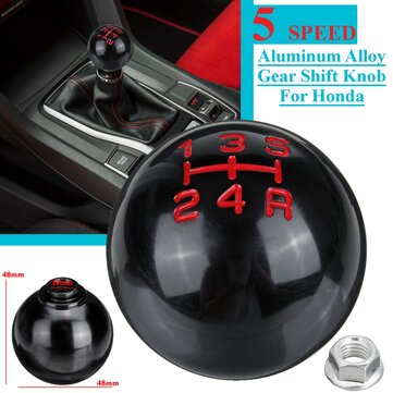 5/6 Speed Alloy Gray Gear Shift Knob Round Ball Shape For Honda M10x1.5 Thread (SPEED: 5SPEED)