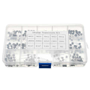 5 x 300pcs 15 Values Transistor Assorted Kit TO-92 S9012 S9013 S9014 S8050 S8550 2N3904 2N3906 BC327