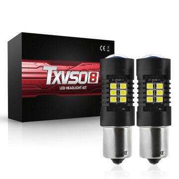 TXVSO8 1156 BA15S P21W 21SMD Car LED Light Bulb 5W Super Bright 6000K White Reverse Turn Signal Lamp
