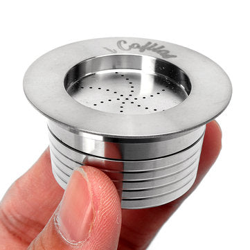 Stainless Steel Refillable Coffee Capsule Cup Reusable Coffee Pods w/ Pods Holder Spoon Brush for La