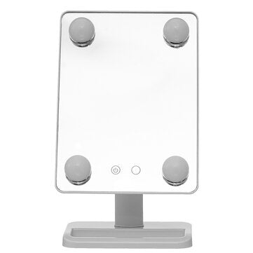 LED Makeup Mirror 360 Degree Portable Dressing Mirror with Touch Dimmer Warm/Cool Light Adjustable f