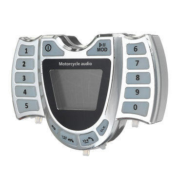 Waterproof Motorcycle LED bluetooth Handlebar Audio Alarm System LCD Clock Display FM Radio USB Ster