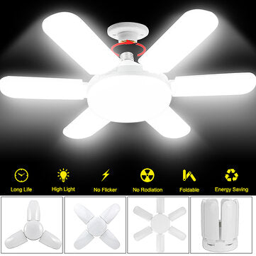 Folding Garage Work Light E27 Bulb Ceiling Lamp Workshop Warehouse Ceiling Light