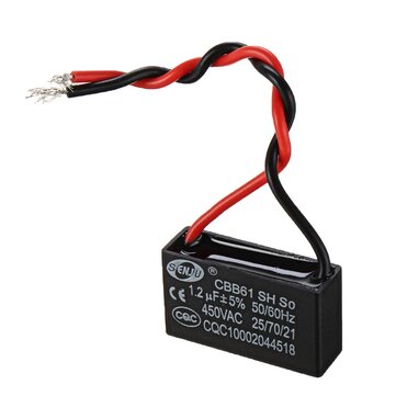 CBB61 3Pcs 1.2UF Starting Capacitance 450V AC Fan Capacitor CBB Motor Run Capacitor